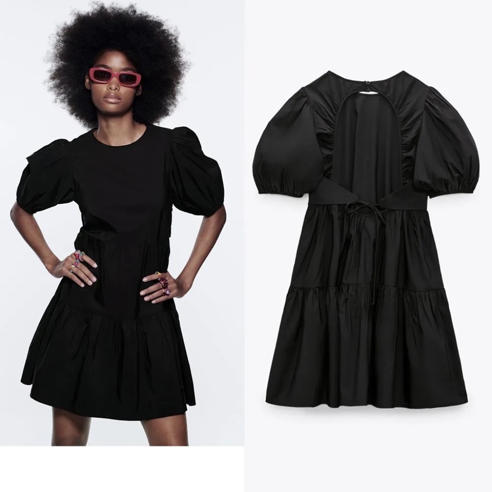 NWT Zara Tiered Poplin Dress